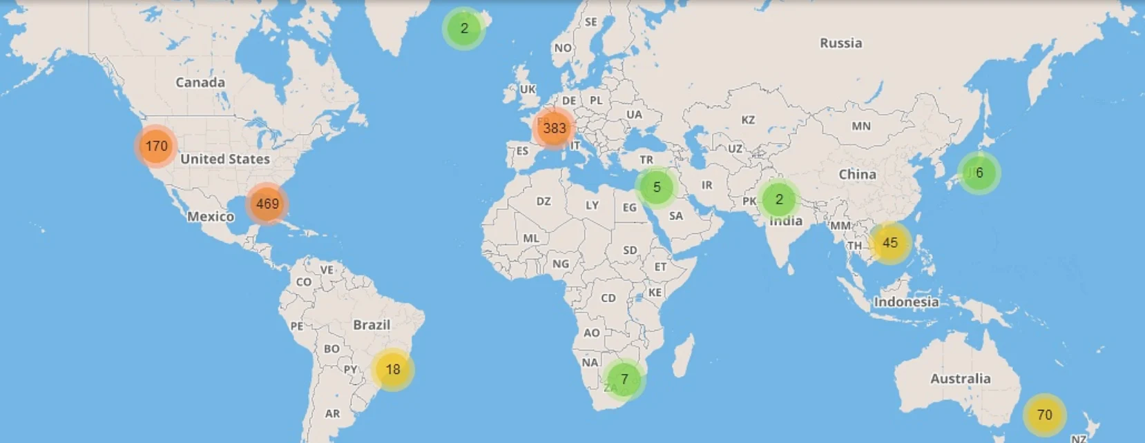 Couverture mondiale et emplacements d’IPVanish